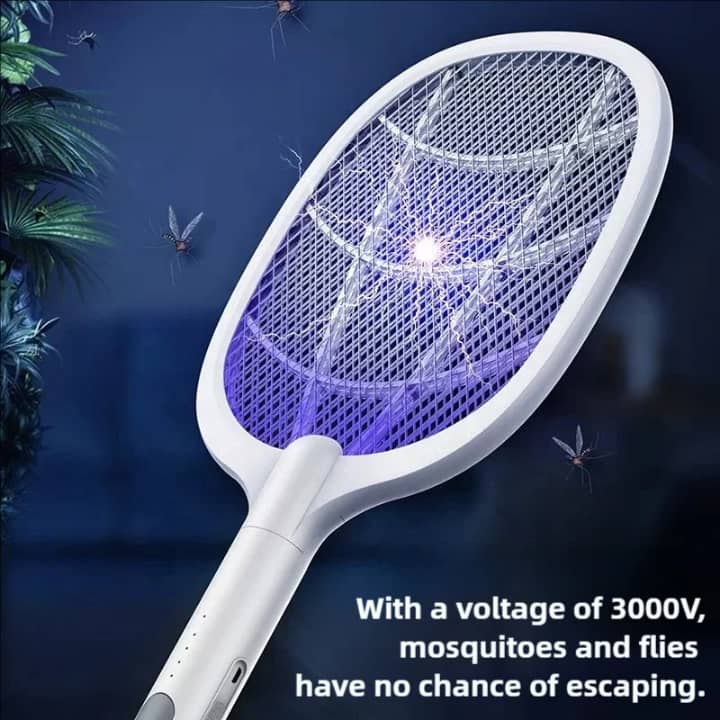 Raquette Anti-Moustiques Électrique 2 en 1 – Rechargeable Lamp; Multifonction