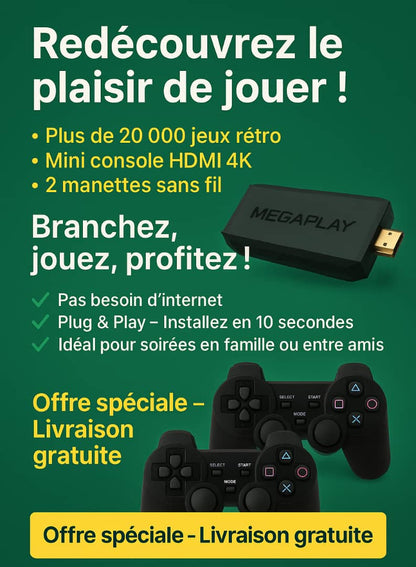 🎮 JAANA MegaPlay™ – Transformez instantanément votre TV en console rétro 4K