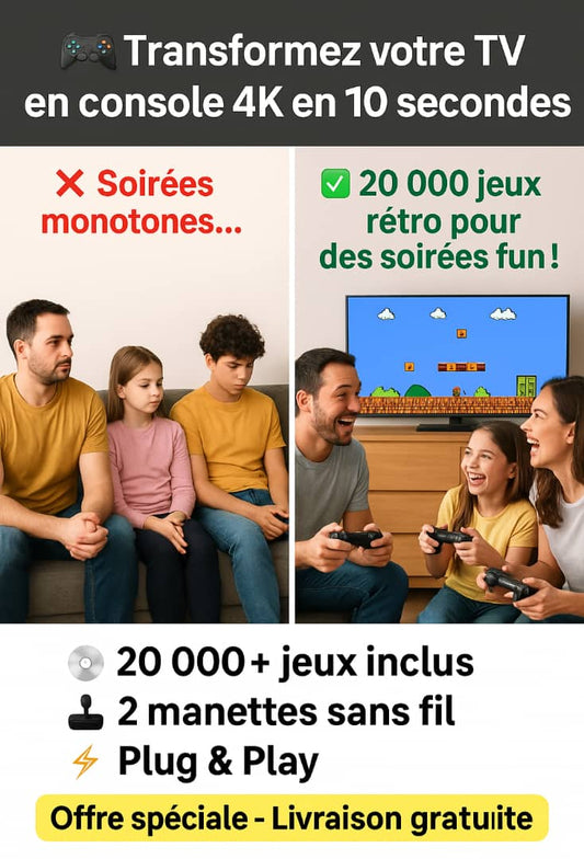 🎮 JAANA MegaPlay™ – Transformez instantanément votre TV en console rétro 4K
