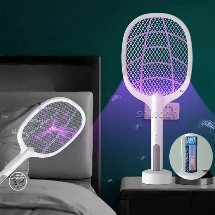 Raquette Anti-Moustiques Électrique 2 en 1 – Rechargeable Lamp; Multifonction