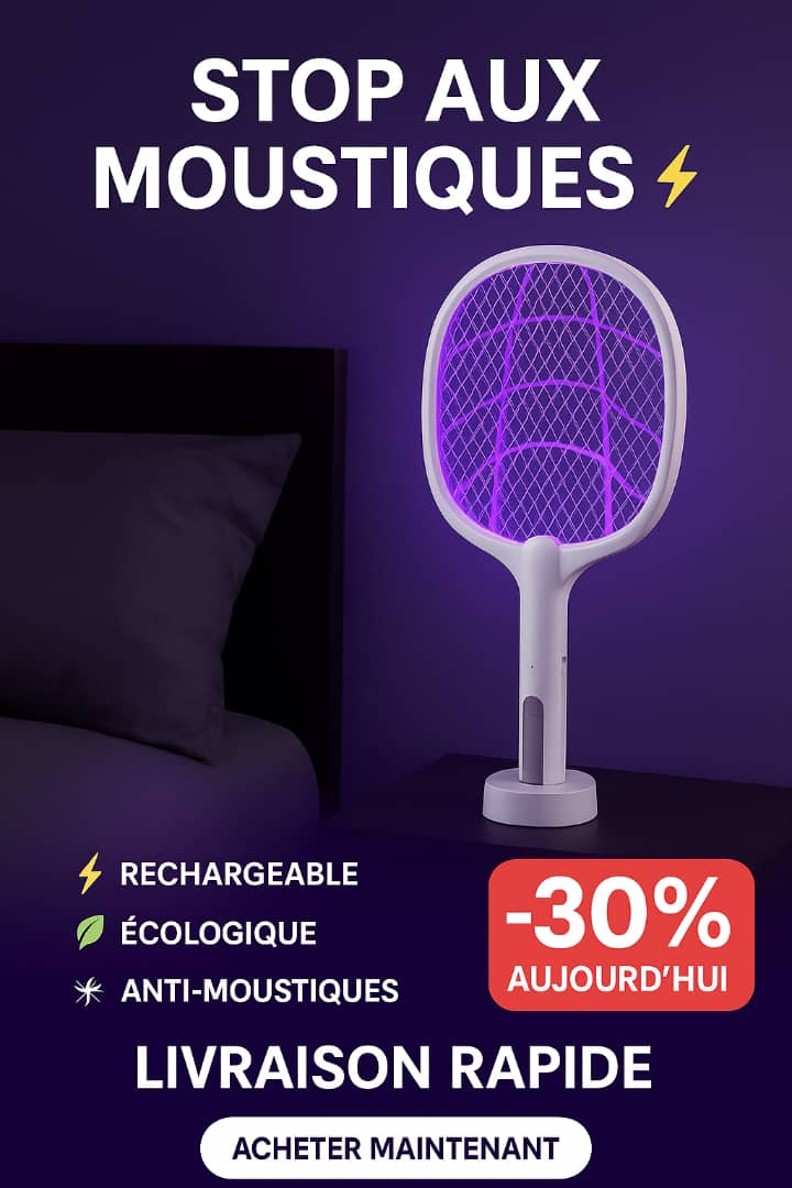 Raquette Anti-Moustiques Électrique 2 en 1 – Rechargeable Lamp; Multifonction